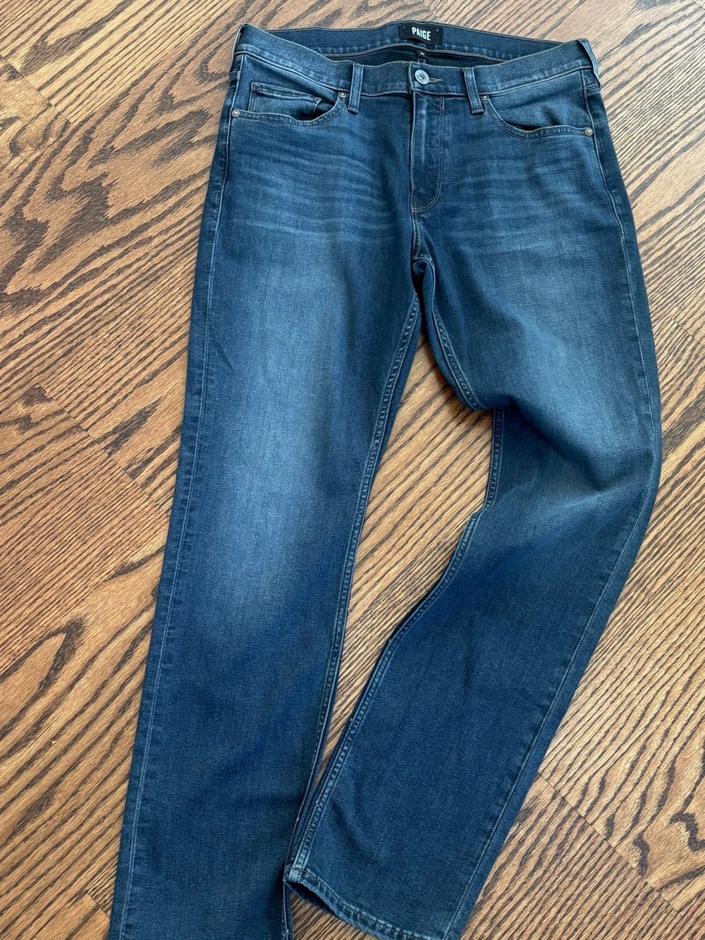 PAIGE Men's Dark Indigo Straight Jeans